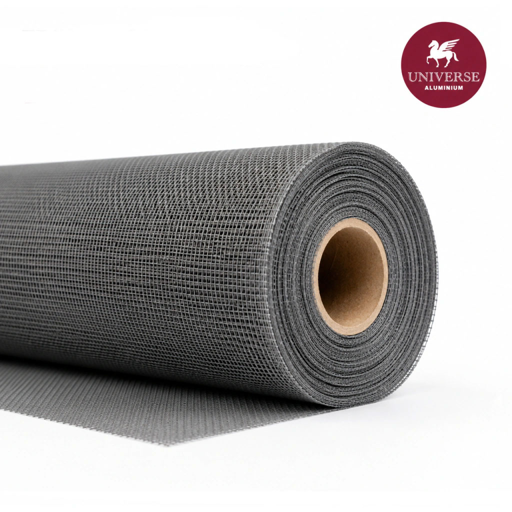 Rollo tejido mosquitero fibra de vidrio gris Universe - UNALUM S.A.